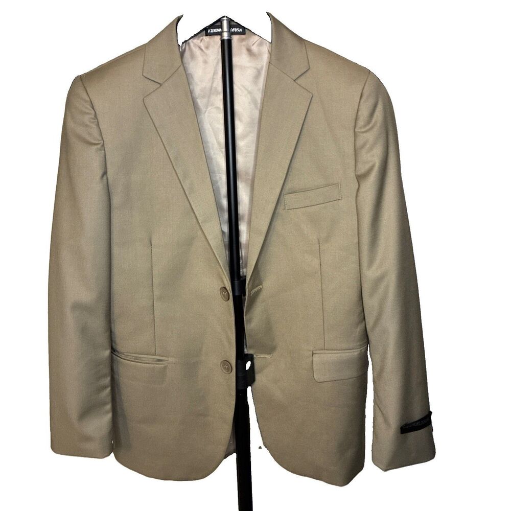 Kids World Of USA Boys Formal Suit Blazer Size 12 In Beige Notched Lapel